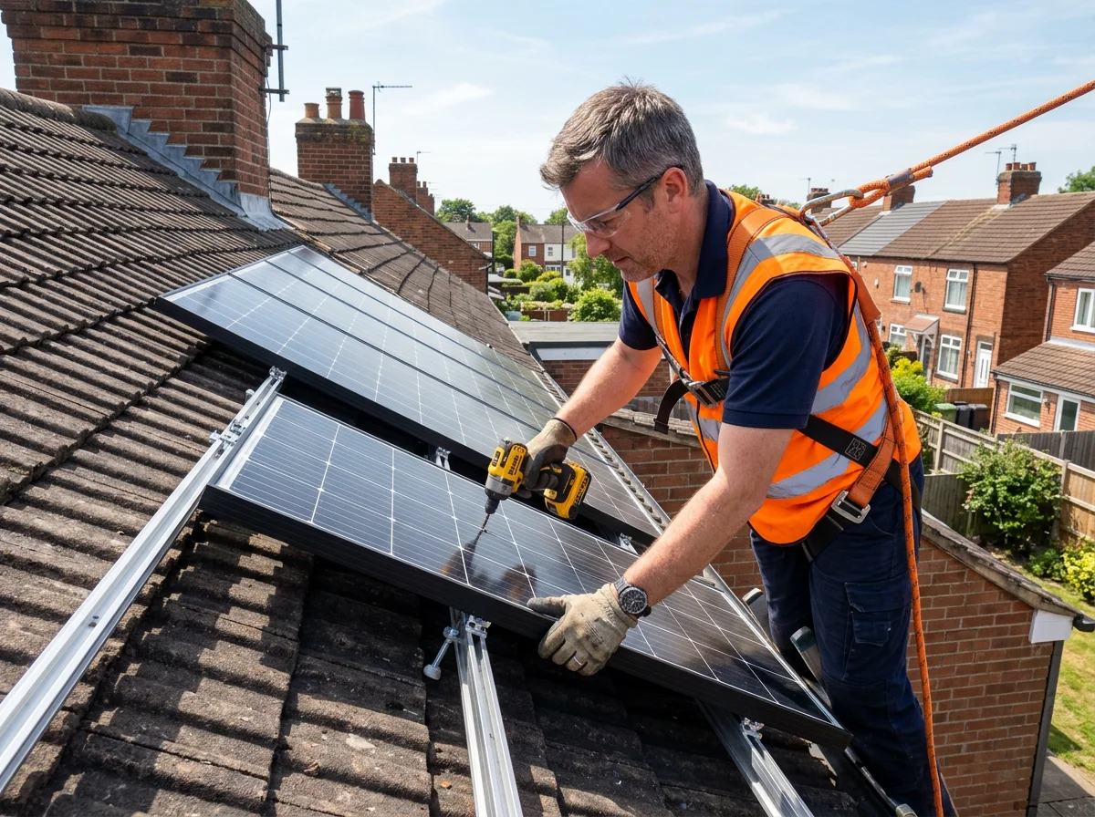 DIY solar installation tools and safety equipment — everything needed for a legal UK solar panel installation