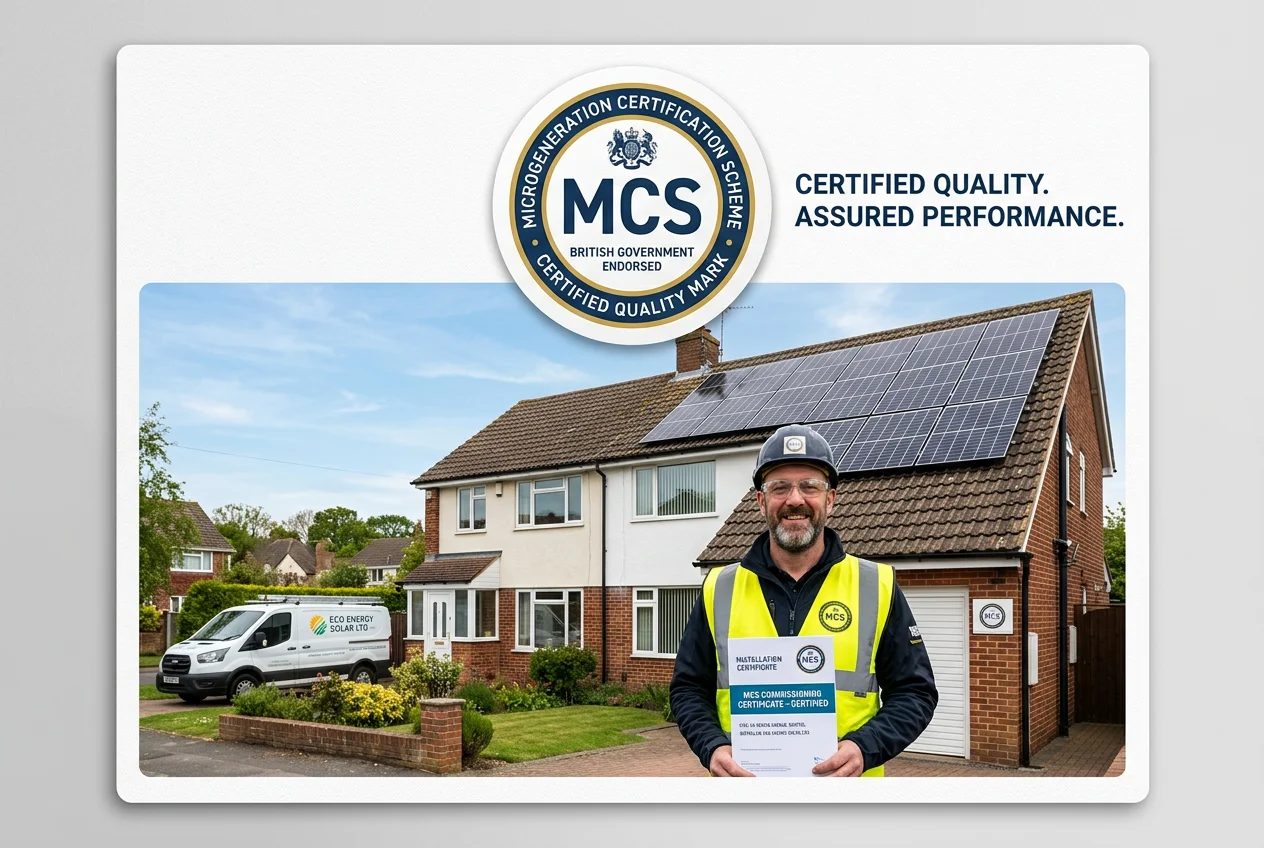 MCS certification card — verify your solar installer's MCS number before signing any contract