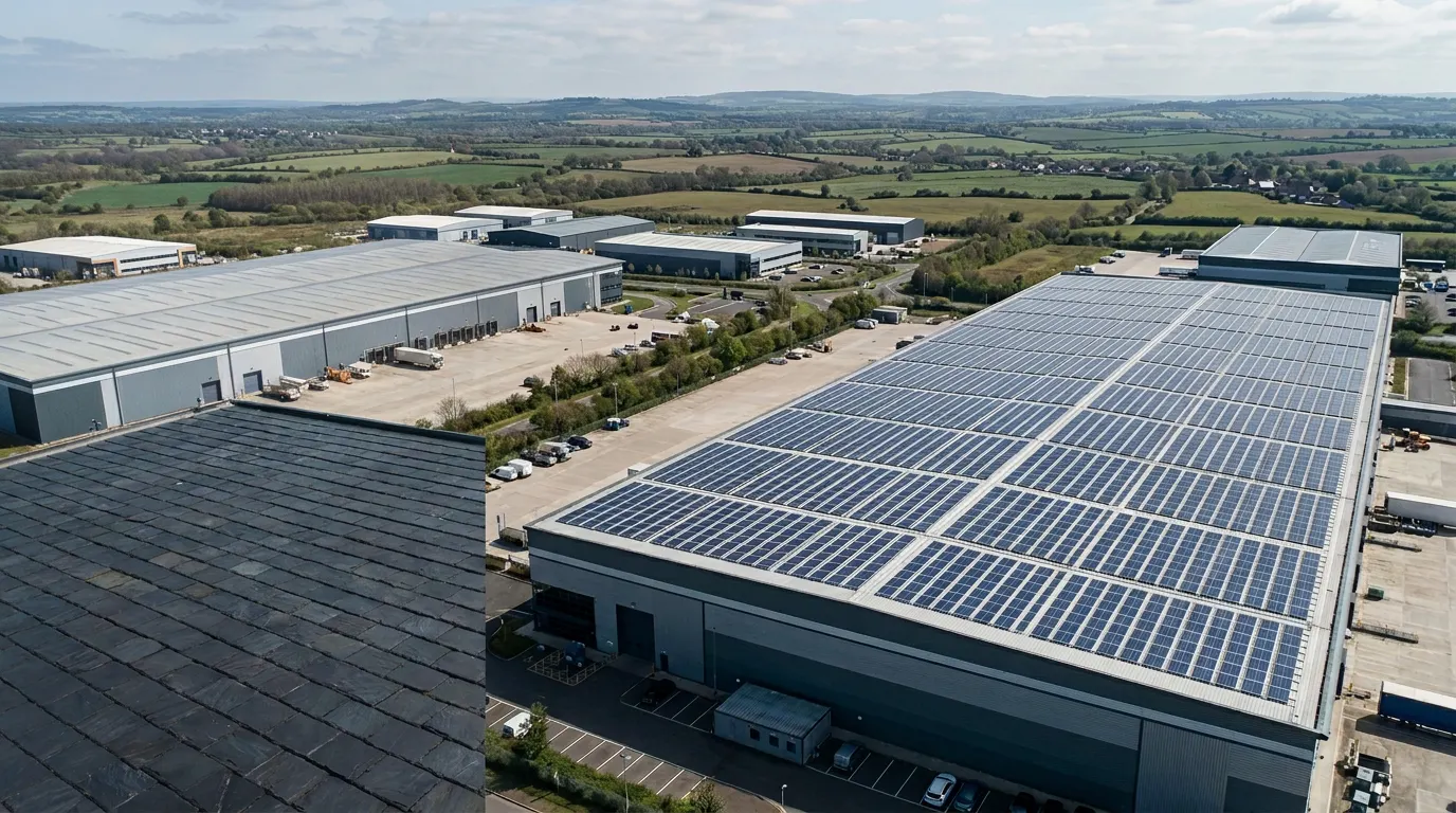 Commercial rooftop solar panels installation