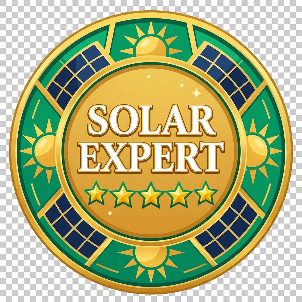 Solar expert badge — earned by understanding UK solar VAT, MCS certification, SEG rates, and payback calculations